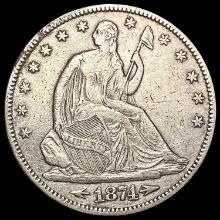 1874 Seated Liberty Half Dollar CLOSELY UNCIRCULATED