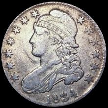 1834 0-102 R1 Capped Bust Half Dollar LIGHTLY CIRCULATED