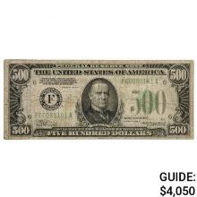 FR. 2202-F 1934-A $500 FIVE HUNDRED DOLLARS FRN FEDERAL RESERVE NOTE ATLANTA, GA VERY FINE