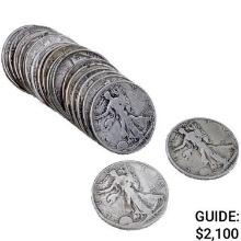1938-D Roll of Walking Liberty Half Dollars [20 Coins]