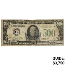 FR. 2202-G 1934-A $500 FIVE HUNDRED DOLLARS FRN FEDERAL RESERVE NOTE CHICAGO, IL VERY FINE