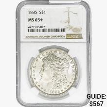 1885 Morgan Silver Dollar NGC MS65+