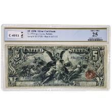 FR. 270 1896 $5 FIVE DOLLARS EDUCATIONAL SILVER CERTIFICATE CURRENCY NOTE PCGS BANKNOTE VERY FINE-25