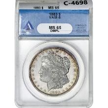 1883 Morgan Silver Dollar ANACS MS65 DMPL VAM-6