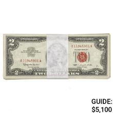 PACK OF (100) 1963 $2 TWO DOLLARS LEGAL TENDER UNITED STATES NOTES GEM UNCIRCULATED