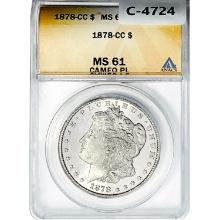 1878-CC Morgan Silver Dollar ANACS MS61 CAMEO PL