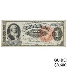 FR. 217 1886 $1 ONE DOLLAR MARTHA WASHINGTON SILVER CERTIFICATE CURRENCY NOTE ABOUT UNCIRCULATED