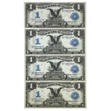 FOUR SUBJECT CUT SHEET FR. 228 1899 $1 ONE DOLLAR BACK EAGLE SILVER CERTIFICATES ABOUT UNCIRCULATED