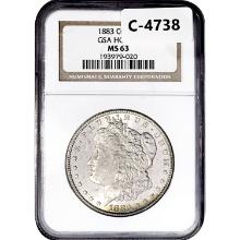 1883-CC Morgan Silver Dollar M MS63 GSA HOARD