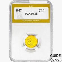 1927 $2.50 Gold Quarter Eagle PGA MS65