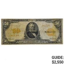 FR. 1199 1913 $50 FIFTY DOLLARS GRANT GOLD CERTIFICATE CURRENCY NOTE