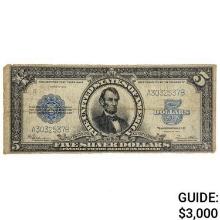 FR. 282 1923 $5 FIVE DOLLARS PORTHOLE SILVER CERTIFICATE CURRENCY NOTE VERY FINE