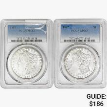 [2] 1887 Morgan Silver Dollar PCGS MS63