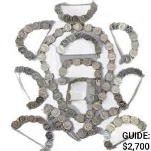 1938-1946 Mercury Dime Bracelets & Necklace (108 Coins)