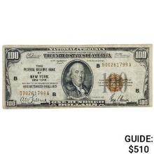 FR. 1890-B 1929 $100 FRBN FEDERAL RESERVE BANK NOTE NEW YORK, NY VERY FINE