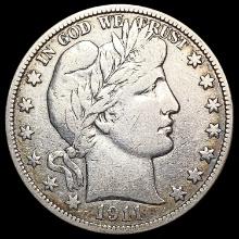 1911-S Barber Half Dollar LIGHTLY CIRCULATED