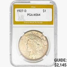 1927-D Silver Peace Dollar PGA MS64