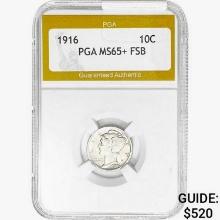 1916 Mercury Silver Dime PGA MS65+ FSB