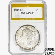 1882-CC Morgan Silver Dollar PGA MS66 PL