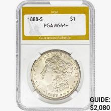 1888-S Morgan Silver Dollar PGA MS64+