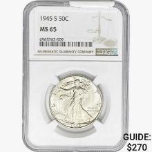 1945-S Walking Liberty Half Dollar NGC MS65