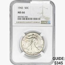 1942 Walking Liberty Half Dollar NGC MS66