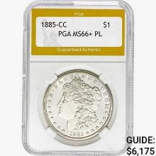 1885-CC Morgan Silver Dollar PGA MS66+ PL