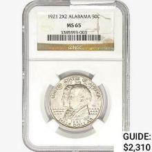 1921 Alabama Half Dollar NGC MS65 2X2