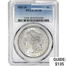 1921-D Morgan Silver Dollar PCGS AU58