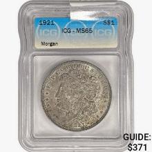 1921 Morgan Silver Dollar ICG MS65