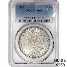 1887 Morgan Silver Dollar PCGS MS64