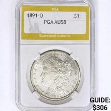 1891-O Morgan Silver Dollar PGA AU58