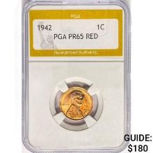 1942 Wheat Cent PGA PR65 RED