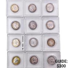 1945-1975 Canada 25 Cent Silver & Clad Lot [22 Coins]