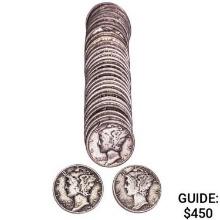 1940's-1950's Roosevelt & Mercury Dime Rolls [64 Coins]