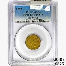 1859 Indian Head Cent PCGS AU55 RPD FS-303 S-3 (FS-006.35)