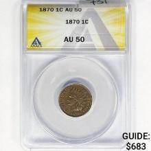 1870 Indian Head Cent ANACS AU50