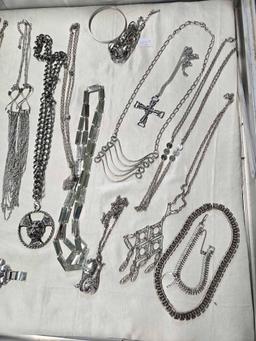 Vintage Silver Tone Costume Jewelry incl. Signed