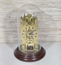 Vintage Hermle York Minster Cathedral Skeleton Clock Under Glass Dome