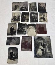 16 Antique Tin Type Photographs