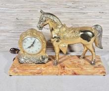 United Clock Corp. Parade Horse Mantle Clock Electric