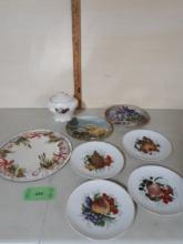 Decorative Plate Lot, Mirror, Sugar Bowl