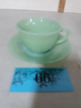 Vintage Jadeite Saucer and Cup