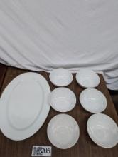 White Ceramic Bowls, Platter