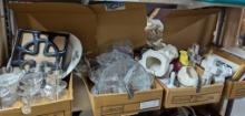 Large Lot, Ceramic Figures, Religious Decor, Glassware, etc