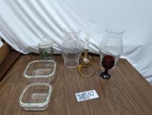 Glass Bowls, Red Chalice, Hurricanes, etc