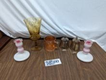 Candle Holders, Large Vase, Cup, etc