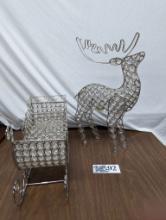Wire and Crystal Reindeer, Sleigh