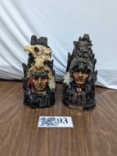 Native Busts, Eagle Head, Wolf Head