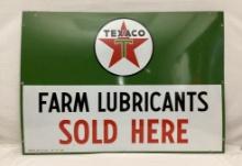 1956 Texaco Farm Lubricants Sold Here Porcelain Sign